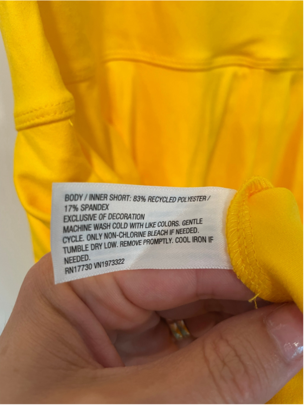 Wild Fable S Golden Yellow Lace Detail Sleeveless Activewear Dress w/Shorts NWT - Picture 5 of 7